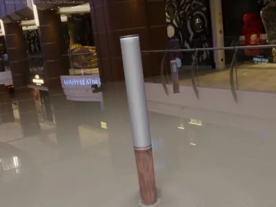 Low-Poly Street-Light Set-9 - Wood Light-Column 19 Low-poly 3D model