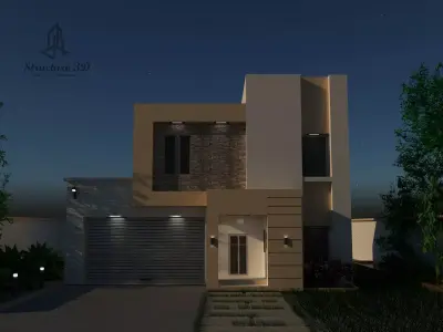 Modern Facade Archi 3D Model 3D model