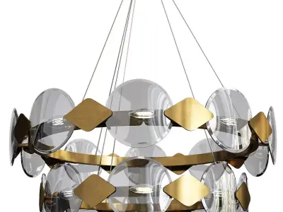 FRANCIS chandelier made of brass and glass Low-poly 3D model