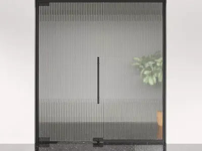 Aluminum Door Frosted Glass   3D model