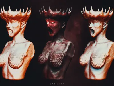 Octavia Efreet Female Demoniac Low-poly 3D model