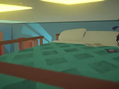 Lowpoly stylized room asset Low-poly 3D model