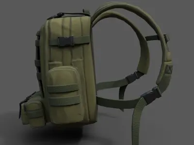 Bagpack human scifi military  Low-poly 3D model
