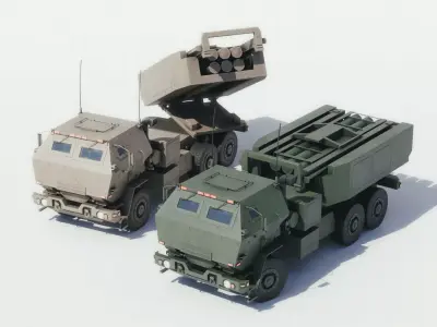 M142 HIMARS High Mobility Artillery System Low-poly 3D model