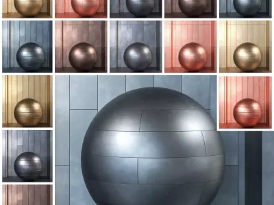 4K Metal Wall Panel Covering Textures  - 15 in 1 - Seamless PBR Texture