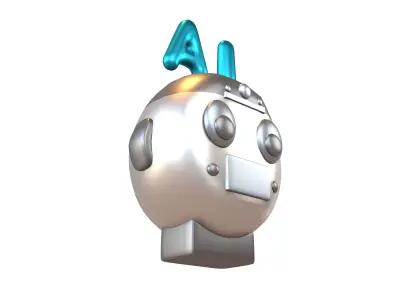 AI Robot Icon v1 004 Low-poly 3D model