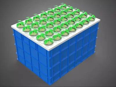 PLASTIC WATER TANK STORAGE CONTAINER AEROPONIC PLANT GROW FARM 3D model