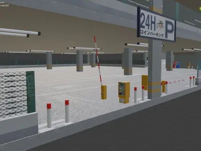 Parking garage Low-poly 3D model