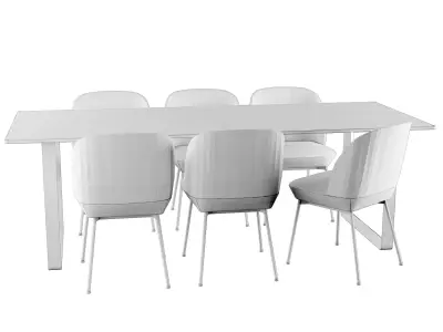 Muuto Oslo Chair And 70-70 Table 3D model