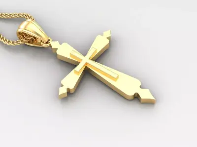 Light Gold 18K Cross Pendant 2CP043 3D print model