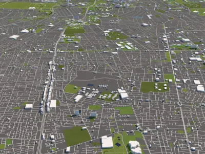 Tehran Iran 50x50km City Map 3D model