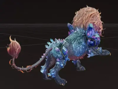 Crystal Lion 3D print model