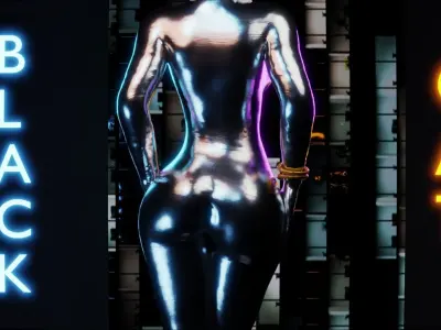 Black Cat or Robber Realistic Female I Low Poly I UE Game Ready Low-poly 3D model