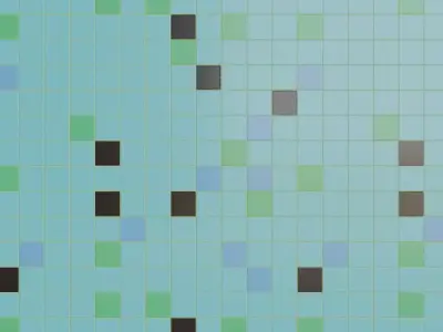 Multi-Tone Teal Art Deco Fan Mosaic Tiles PBR  Texture