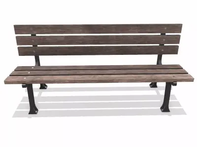 Street Bench Lowpoly PBR Low-poly 3D model