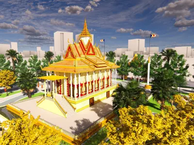 khmer pagoda 3D model