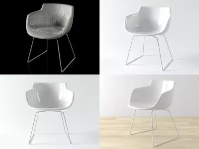 Flow armchair sled base 3D model