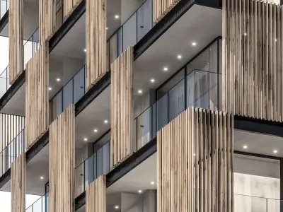 Modern residential building 04 3D model