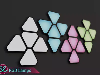 Awesome Rgb Led Wall Lamps Modern Wall Lamp Pack  Free low-poly 3D model