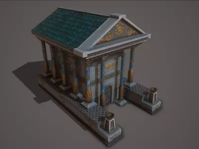 Roman Greek Temple Low-poly 3D model