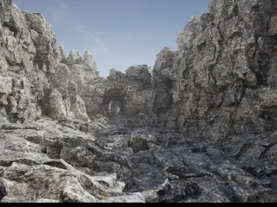 Rock Cliffs Pack Low-poly 3D model