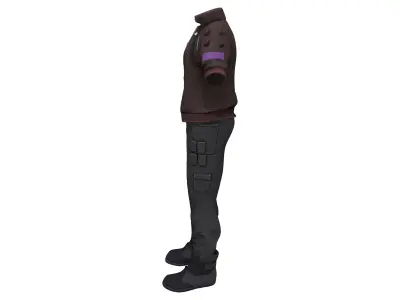 Men Full Cyberpunk Cool Combat Outfit Low-poly 3D model