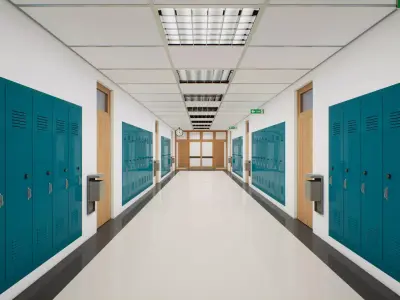 School Hallway UE4 3D model