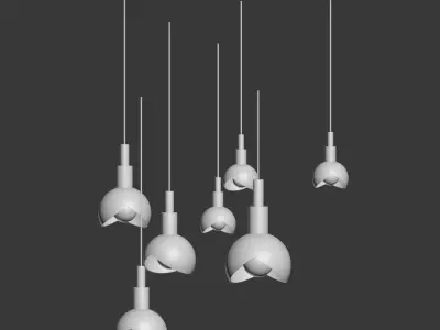 Gold Pendant Light 3D model purchase