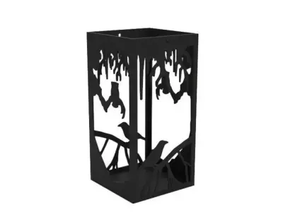 Lantern bats in woods candle holder 3D print model