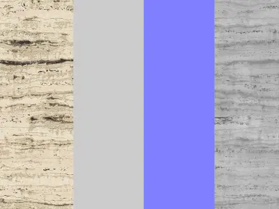 Travertine Vein Cut Stone Texture PBR Vray Corona Blender Texture