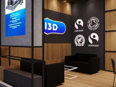 Exhibition Stand Stall  10X4 2 SIDE OPEN 3D model