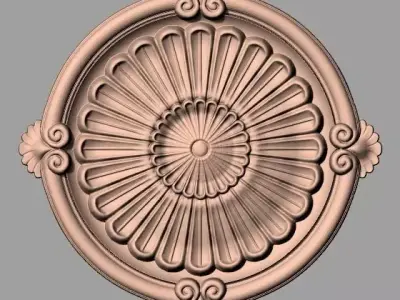Door design 3D relief model STL format file for CNC carving E671 3D model