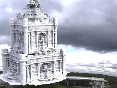 Angel Temple 2 floors dome 3D model