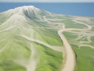 Unreal road Realistic Scene 3D model