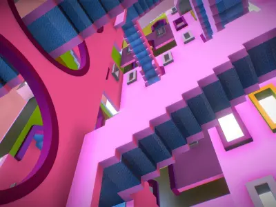 Squid Game Stairs Map 3D model