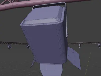 Circle truss with lights Low-poly 3D model