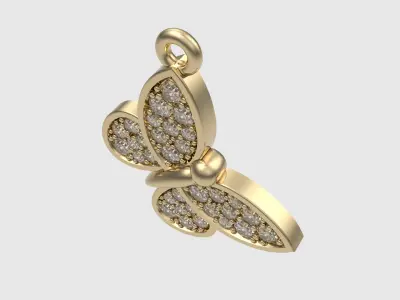 Diamond Butterfly Pendant JDBCo 3D print model