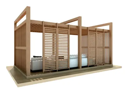 Wooden Pergolas 3D model purchase