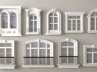  European-style windows 3D model