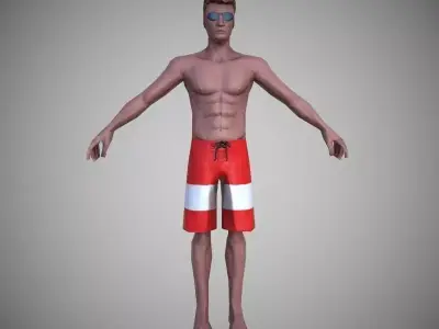 Street Fighter V brazilian tourist Low-poly 3D model