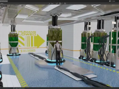 scifi scene made with blender 3D model