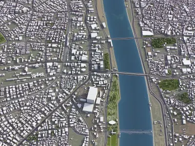 Ahmedabad - 3D City Model Low-poly 3D model