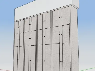 cupboard locker with four doors Free 3D model