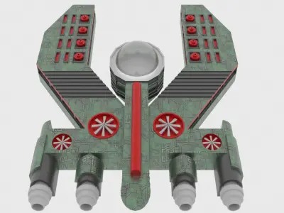 Mig-500 Spaceship  Low-poly 3D model