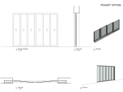 Revit Parametric Sliding Door 3D model