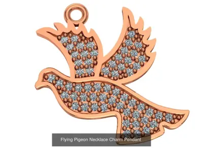 4  Pigeon Necklace Charm Pendant  3D Model Pack