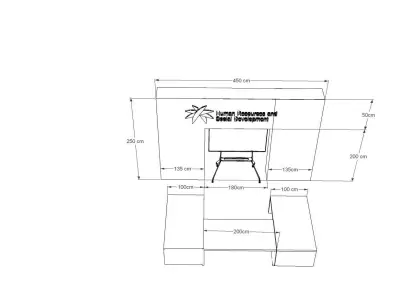 registration table and photowall 3D model