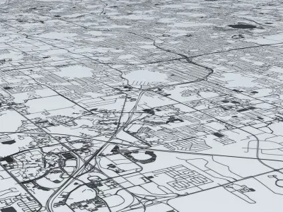 Orlando Road Network and Streets 3D model