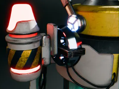 Stationary Teleport Gun - Retro-Sci-Fi Low-poly 3D model