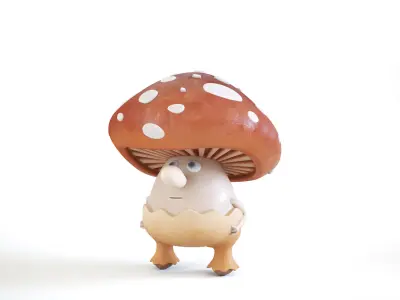 fly agaric man and his house 3D model